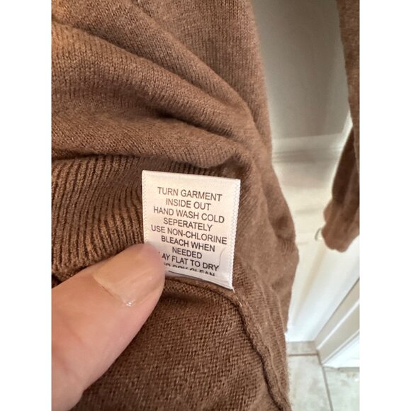 Paul Frederick Brown Long Sleeve Mock Neck Silk Blend Knit Sweater Men's XL - Picture 5 of 6